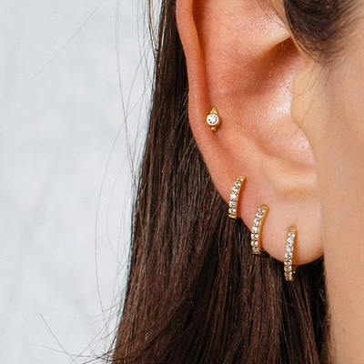 925 Sterling Silver Wholesale Jewelry Minimalist Small 925 Sterling Silver Zircon Stud Earrings Chiếc tai đeo vàng cho phụ nữ