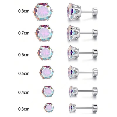 Phòng tai thép không gỉ vòng 18k vàng bọc vòng tai Zircon