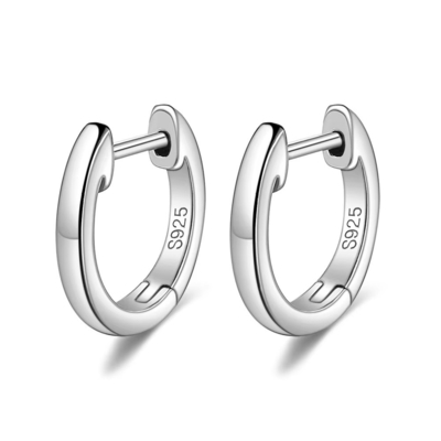 Vàng 925 Sterling bạc đơn giản đeo tay đeo tai vàng Vermeil Hoop Huggie nhỏ Stud tai phụ nữ đồ trang sức