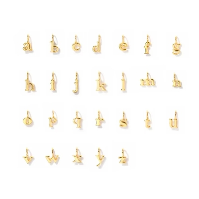 18k vàng bọc 925 Sterling bạc kim loại 26 chữ cái đầu tiên Charm dây chuyền