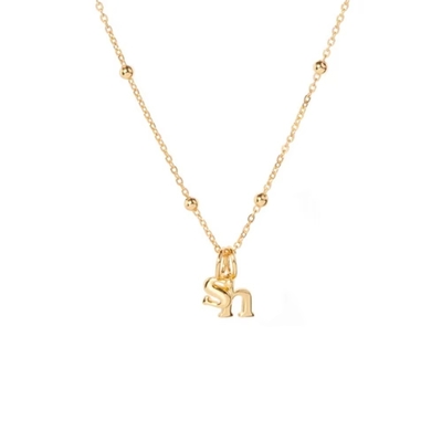 18k vàng bọc 925 Sterling bạc kim loại 26 chữ cái đầu tiên Charm dây chuyền