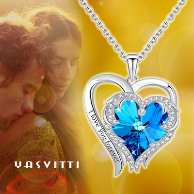 Silver Pendant Jewelry Heart Pendant with Crystals from Austrian crystal YS004BBP
