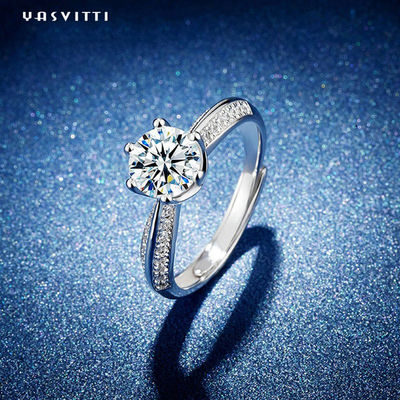 0.07oz 0.57in Sterling Silver Faith Ring ODM Round Cut Cubic Zirconia Ring