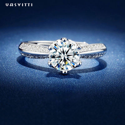 0.07oz 0.57in Sterling Silver Faith Ring ODM Round Cut Cubic Zirconia Ring