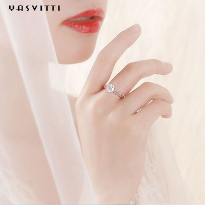 0.07oz 0.57in Sterling Silver Faith Ring ODM Round Cut Cubic Zirconia Ring