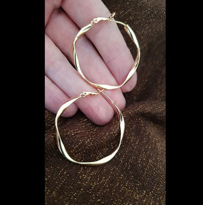 Bông tai trang sức bạc Sterling vàng 18k
