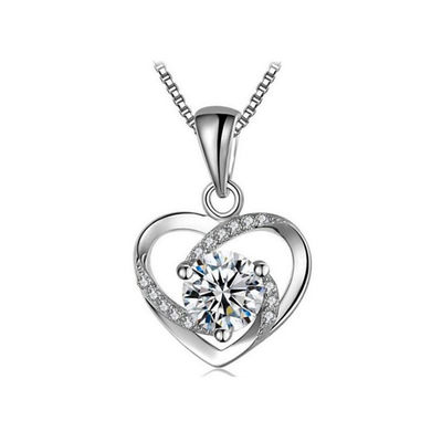 5A CZ Sterling Silver Heart Mặt dây chuyền vòng cổ