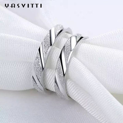 2.11g Festival 19mm Solid Sterling Silver Rings Nhẫn bạc khắc SGS