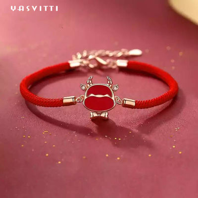 19,5 cm 2,9 gam Sterling Bạc Trang sức Vòng tay Trái tim CZ Vòng tay Chuỗi Màu đỏ ODM