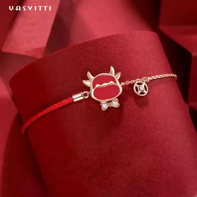 19,5 cm 2,9 gam Sterling Bạc Trang sức Vòng tay Trái tim CZ Vòng tay Chuỗi Màu đỏ ODM