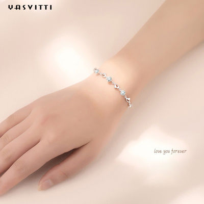 7.9in 4.6g Sterling Silver Jewelry Bracelet Sterling Silver Heart Bracelet ODM