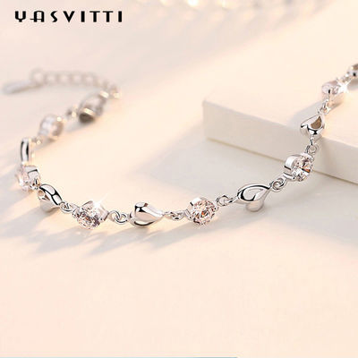 7.9in 4.6g Sterling Silver Jewelry Bracelet Sterling Silver Heart Bracelet ODM
