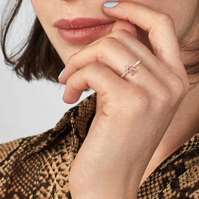 0,9cm 2,05 gam Nhẫn trang sức bạc Sterling 10k Nhẫn vuốt mèo vàng