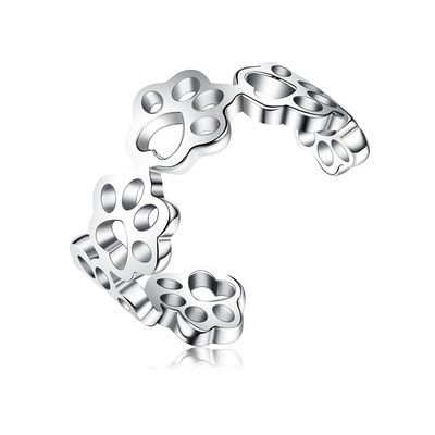 Pet Paw S925 Sterling Silver Mở vòng nhẫn thời trang nam và nữ
