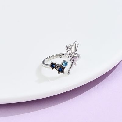 0.08oz 21.1mm Sterling Silver Angel Ring Nicke Free Open Silver Ring SGS