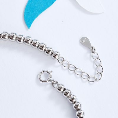 CZ 2 Gram19x0.35cm Vòng đeo tay đuôi cá Quà tặng Unisex Vòng đeo tay trượt bạc