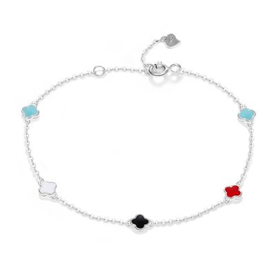 18cm 1,1g Vòng tay bốn lá Mermaid Tail Vòng tay Zirconia khối SGS