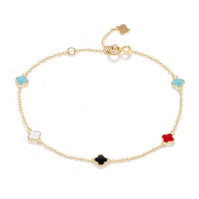 18cm 1,1g Vòng tay bốn lá Mermaid Tail Vòng tay Zirconia khối SGS