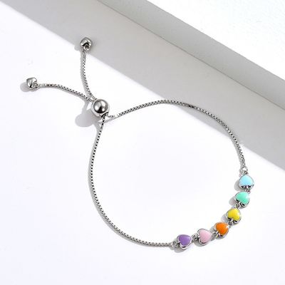 0.14oz 8.3in Vòng tay trượt bạc Sterling 5A CZ Vòng tay trượt bi bạc