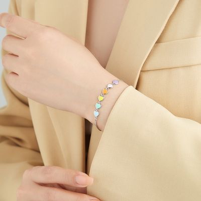 0.14oz 8.3in Vòng tay trượt bạc Sterling 5A CZ Vòng tay trượt bi bạc