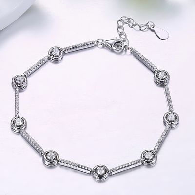 8,07in 5,4g Vòng tay trang sức bạc Sterling S925 5A Vòng đeo tay có thể điều chỉnh