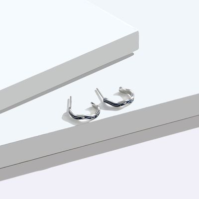 0.07oz 1.4x1.2cm Bông tai Trang sức Bạc Sterling Màu xanh Hoa tai Ngôi sao Mặt trăng hợp thời trang