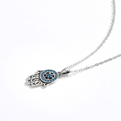 14,5x11mm 220mg Sterling Silver Trang sức Dây chuyền Thổ Nhĩ Kỳ 48cm Mặt dây chuyền tay Vòng cổ