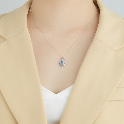 14,5x11mm 220mg Sterling Silver Trang sức Dây chuyền Thổ Nhĩ Kỳ 48cm Mặt dây chuyền tay Vòng cổ