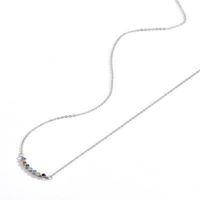 45.5 cm 0.07oz Chuỗi vòng cổ Sterling bạc 5A Vòng cổ Zirconia dành cho nam giới khối