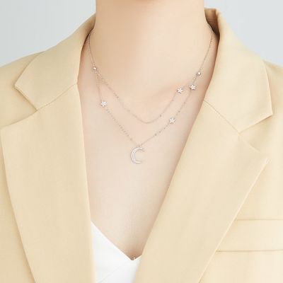 18in 2.9g Chuỗi vòng cổ Sterling bạc AAAAA CZ Chuỗi vòng cổ đôi ODM