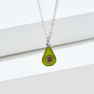 1.1x0.8cm 5A 17.7 '' Mặt dây chuyền hình quả lê Dây chuyền trang sức bạc Sterling 2.9g