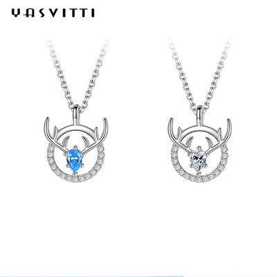 15,7in 8g Sterling Silver Trang sức Dây chuyền Người yêu Mặt dây chuyền Nhung hươu ODM
