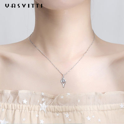 8g 28mm Vòng cổ lông vũ thiên thần Bạc Vòng cổ bạc Sterling không gây dị ứng