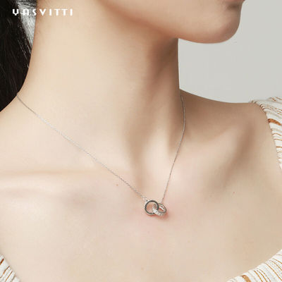 6,7X8,2mm 2,08g Dây chuyền bạc Vòng cổ 18k bản kép Vòng cổ