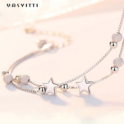 0,99m 0,14oz Vòng tay trang sức bạc Sterling cZ Vòng tay vàng hồng bốn lá