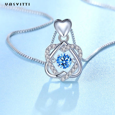 1,2x2cm 2,2g Sterling Silver Jewelry Dây chuyền S925 Heart Six Pointed Star Vòng cổ