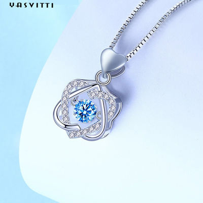 1,2x2cm 2,2g Sterling Silver Jewelry Dây chuyền S925 Heart Six Pointed Star Vòng cổ