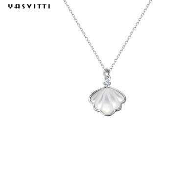 Ngọc trai Vỏ ngọc trai Tự nhiên Xương đòn Chuỗi vòng cổ 925 Sterling Silver Vòng cổ