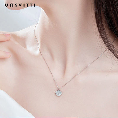 Ngọc trai Vỏ ngọc trai Tự nhiên Xương đòn Chuỗi vòng cổ 925 Sterling Silver Vòng cổ