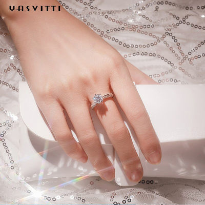 Lễ hội nhẫn cưới kim cương 22,1mm 2,52g Nhẫn cưới kim cương Moissanite dành cho nữ