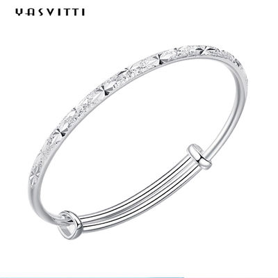 9,84in 0,16oz Vòng tay trang sức bạc Sterling Vòng tay Đẩy Kéo Vòng đeo tay có thể điều chỉnh của phụ nữ