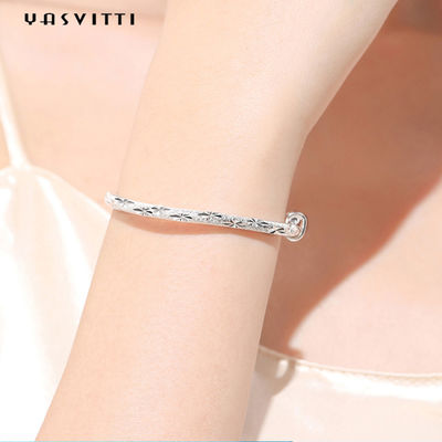 9,84in 0,16oz Vòng tay trang sức bạc Sterling Vòng tay Đẩy Kéo Vòng đeo tay có thể điều chỉnh của phụ nữ