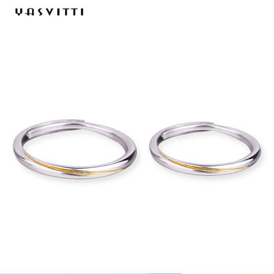 0,21cm 0,07oz Dây đeo cưới Mobius S925 Nhẫn cặp bạc Sterling SGS