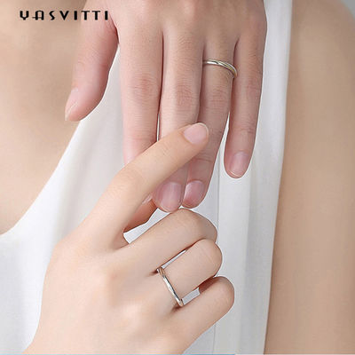 0,21cm 0,07oz Dây đeo cưới Mobius S925 Nhẫn cặp bạc Sterling SGS