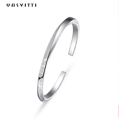 0.06m 4.5g Vòng đeo tay cặp đôi Vòng đeo tay Sterling Silver Bangle Vòng tay ODM