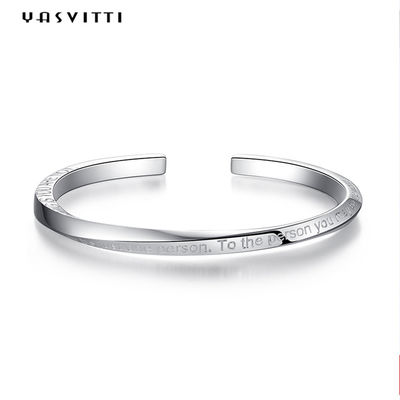0.06m 4.5g Vòng đeo tay cặp đôi Vòng đeo tay Sterling Silver Bangle Vòng tay ODM