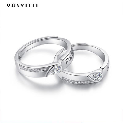 Nhẫn kim cương Zircon không gây dị ứng 0,21cm 1,9g Cặp đôi Nhẫn cưới