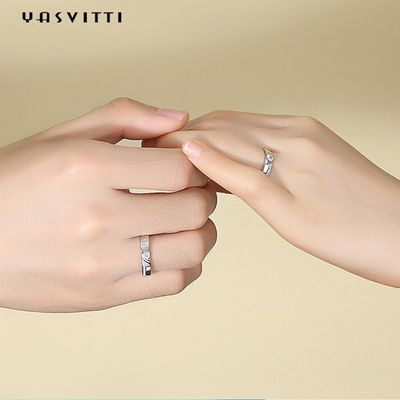 Nhẫn kim cương Zircon không gây dị ứng 0,21cm 1,9g Cặp đôi Nhẫn cưới