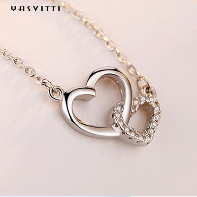 2.17g Mặt dây chuyền trái tim bằng vàng trắng 18in ODM Mặt dây chuyền trái tim bằng bạc cho Valentine