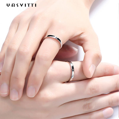 2gram 0.07oz Nhẫn Mặt Trời Và Mặt Trăng 3A Zircon Nhẫn Bạc Sterling Đơn Giản